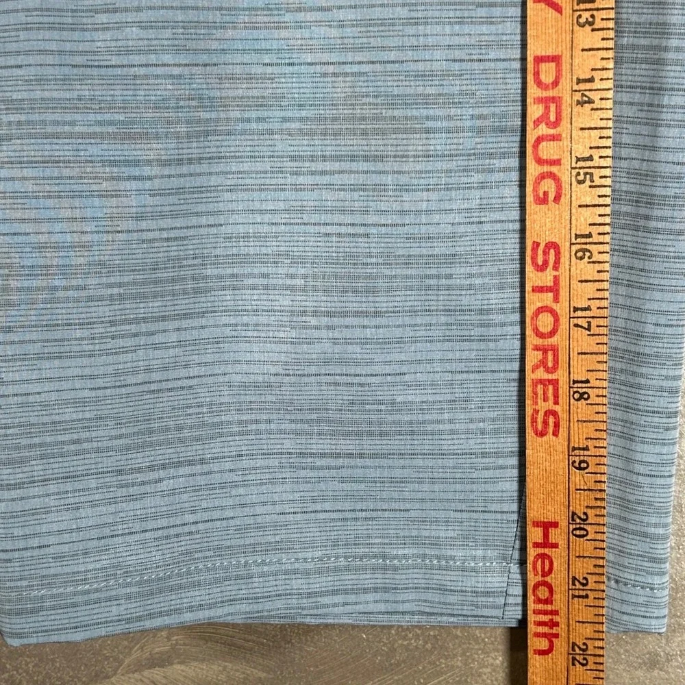 Kenneth Cole New York Mens 36 Blue Grey Striped Stretch Performance Golf Shorts